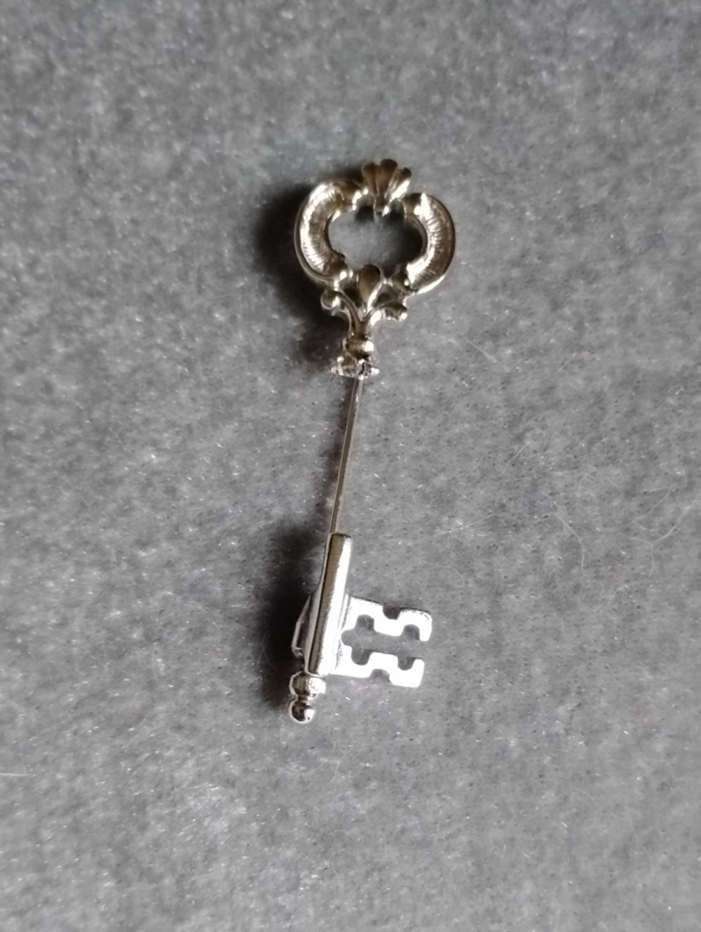 Vintage Avon  Silver Tone Key Stick Pin